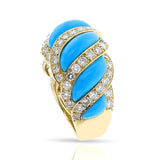 Mauboussin Turquoise and Diamond Ring, French, 18k