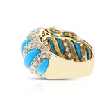 Mauboussin Turquoise and Diamond Ring, French, 18k