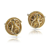 Jean Schlumberger by Tiffany Rope-work Pearl and Diamond Earrings, 18k