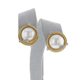 Jean Schlumberger by Tiffany Rope-work Pearl and Diamond Earrings, 18k