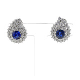 Natural Sapphire and Diamond Paisley Earrings, 18k