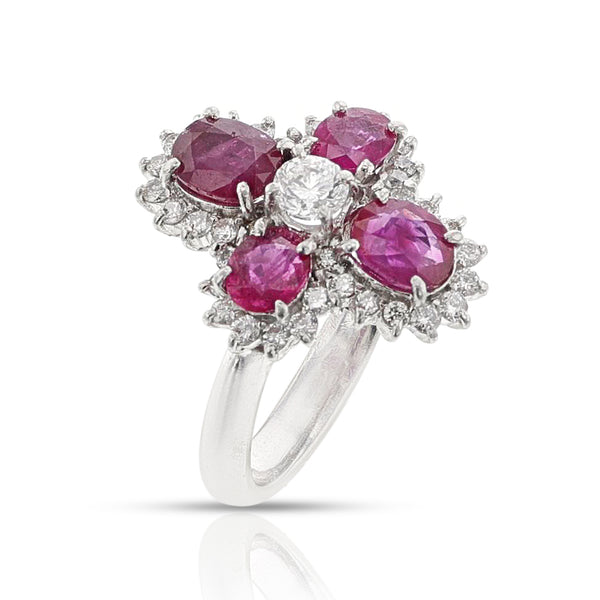 Ruby and Diamond Ring, Platinum