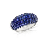 Invisibly Set Natural Sapphire Ring, 18k