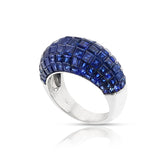 Invisibly Set Natural Sapphire Ring, 18k