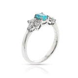 GIA Certified 0.43 ct. Brazilian Paraiba Tourmaline and Diamond Ring, Platinum