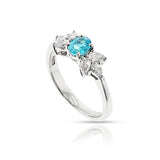 GIA Certified 0.43 ct. Brazilian Paraiba Tourmaline and Diamond Ring, Platinum