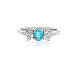 GIA Certified 0.43 ct. Brazilian Paraiba Tourmaline and Diamond Ring, Platinum