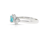 GIA Certified 0.43 ct. Brazilian Paraiba Tourmaline and Diamond Ring, Platinum