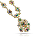 Van Cleef & Arpels by Andre Vassort Ruby, Emerald, Sapphire and Diamond Pendant Necklace