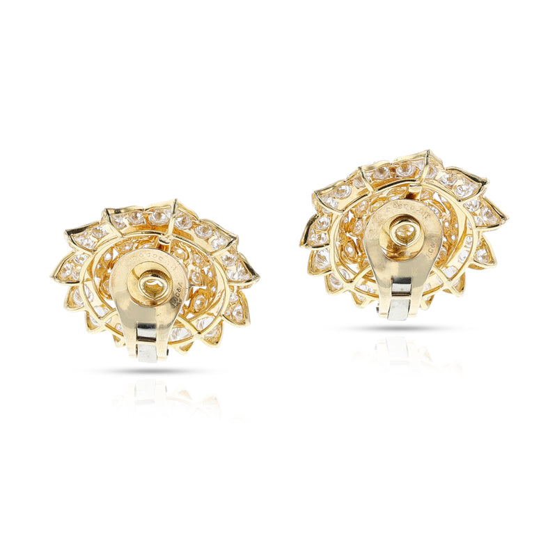 1960s Van Cleef & Arpels Graduating Diamond Floral Earrings, 18k