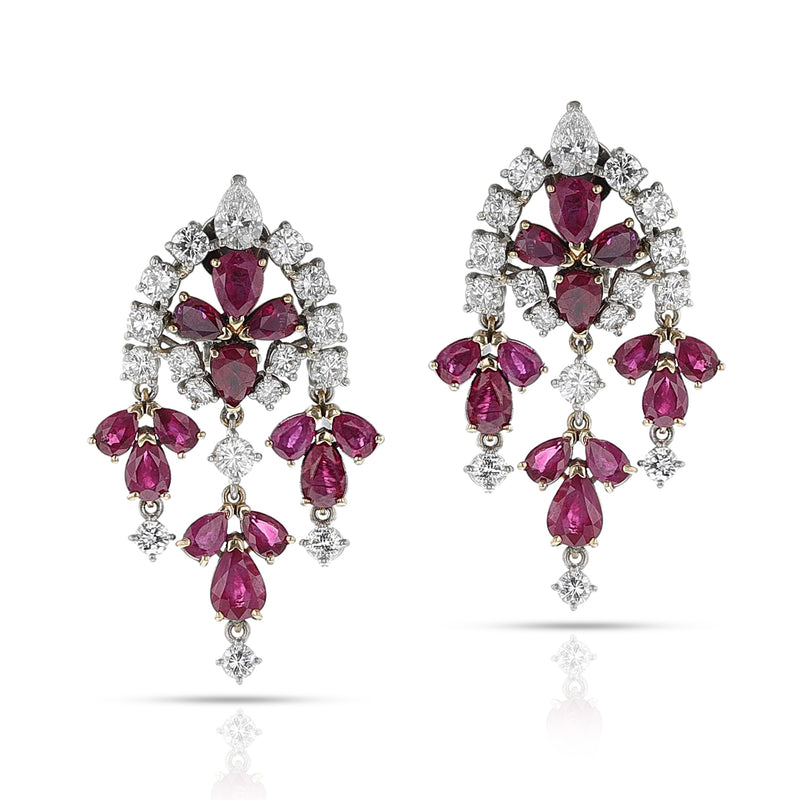 Van Cleef & Arpels Ruby and Diamond Chandelier Earrings, 18k