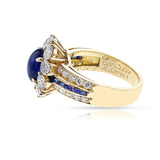 Van Cleef & Arpels Sapphire Cabochon and Diamond Ring, 18k