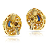 Cartier Paris Sapphire Cabochon and Diamond Earrings, 18k