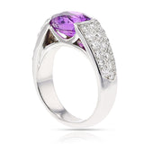 AGL Certified Unheated 3.5 carat Pink Sapphire and Diamond Ring, 18k