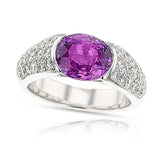 AGL Certified Unheated 3.5 carat Pink Sapphire and Diamond Ring, 18k