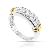 Natural Diamond Half-Band, 18k Yellow and Platinum