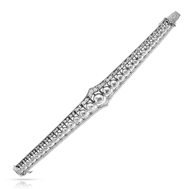Mid-Century Old-European Cut Diamond Platinum Bracelet