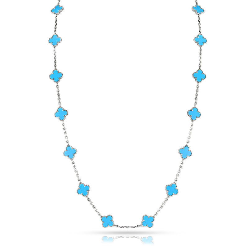 Van Cleef & Arpels 20 Motif Turquoise Alhambra, 2006 with Certificate of Authenticity, 18k