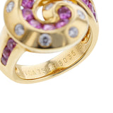 Van Cleef & Arpels Retro Pink Sapphire and Diamond Swirl Ring, 18k