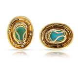 Tiffany Turquoise Cabochon Earrings with Diamonds, 18k