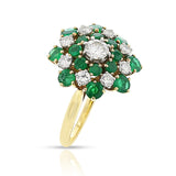 Van Cleef & Arpels Emerald and Diamond Cluster Ring, 18k