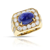 Van Cleef & Arpels Sapphire Cabochon and Diamond Ring, 18k