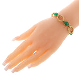 Van Cleef & Arpels Chrysoprase Cabochon and Gold Link Bracelet, 18k