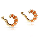 Van Cleef & Arpels Coral and Diamond Hoops, 18k