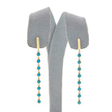 Turquoise Cabochon Dangling Earrings, 14k