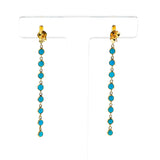 Turquoise Cabochon Dangling Earrings, 14k