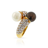 Van Cleef & Arpels Toi Et Moi Pearl Ring with Diamonds, 18k