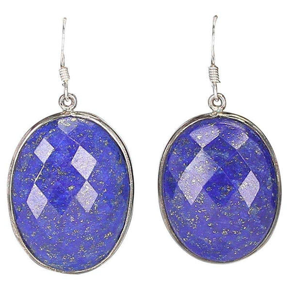 Lapis Lazuli Rose Cut Earrings