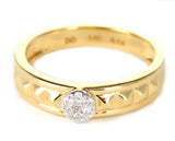 Elevated Pyramid Yellow Gold Ring with Diamonds, 14K