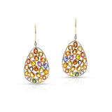 Multi Sapphire Bezel-Set Cocktail Earrings,18k Yellow Gold