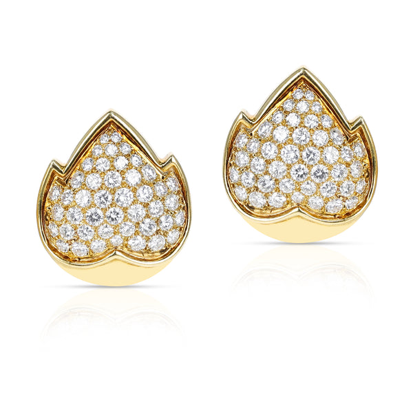 VAN CLEEF & ARPELS Alhambra Yellow Gold Diamond Earrings, Br