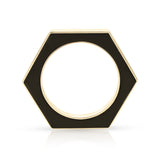 Hexagonal-Cut Black Onyx Convertible Ring and Pendant, 18k