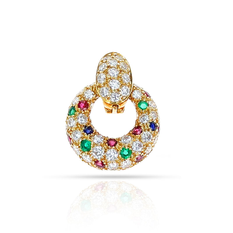 Van Cleef & Arpels Emerald, Ruby, Sapphire and Diamond Pendant