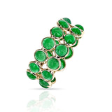 Round Emerald Double Band, 18K Yellow Gold