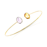 Mixed Shape Purple and Yellow Sapphire Bangle, 18k