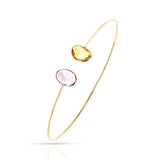 Mixed Shape Purple and Yellow Sapphire Bangle, 18k