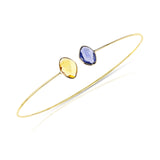 Mixed Shape Blue and Yellow Sapphire Bangle, 18k