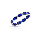 Oval Sapphire Horizontal Band, White Gold