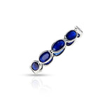 Oval Sapphire Horizontal Band, White Gold