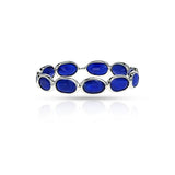 Oval Sapphire Horizontal Band, White Gold