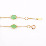 Oval Cut Chrysoprase 18k Yellow Gold Bracelet