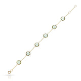 Smooth Round Green Amethyst Adjustable Bracelet, 18k Yellow Gold