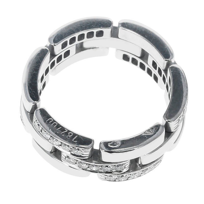 Cartier Panthere White Diamond Link & Chain-Style Wedding Band, 18K White Gold