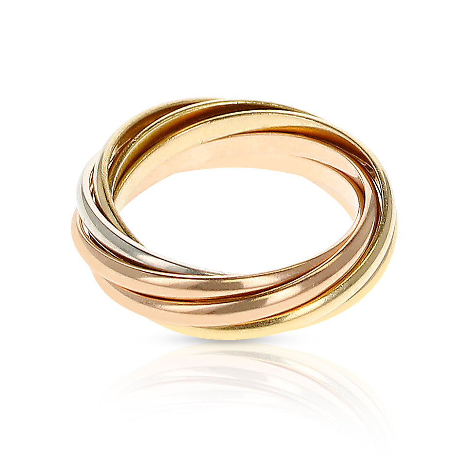 Cartier 7 Band Rolling Ring, 18 Karat Rose, White and Yellow Gold ...